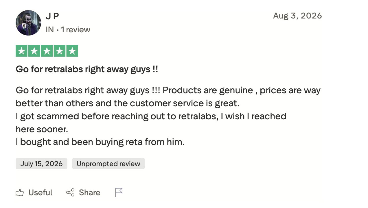 Customer review on Trustpilot